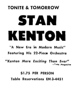 From the newspaper ad announcing the concerts, 24 August 1962.