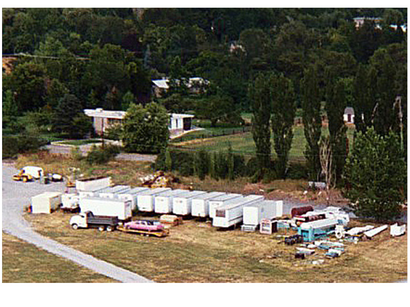 Flying Carpet lying in pieces (right) in the bone yard north of the park in 2001. Photo: B. Miskin