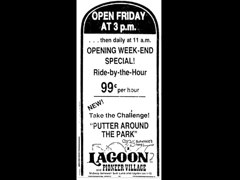 Newspaper ad announcing the new Putter Around The Park in 1981.