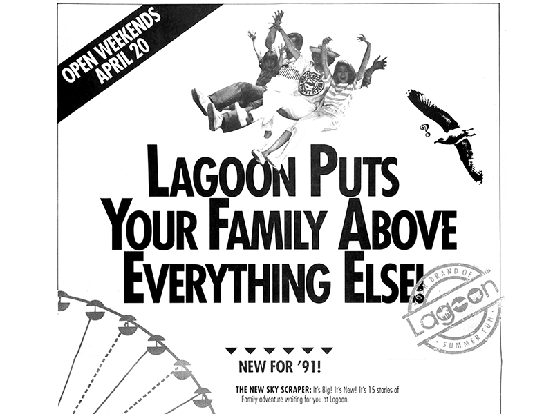 Part of a full page newspaper ad announcing the new ride in April 1991.