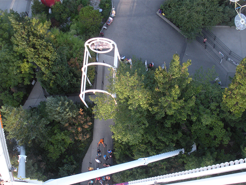 View of the queue and exit area in 2014 before being altered for the addition of Cannibal. Photo: B. Miskin