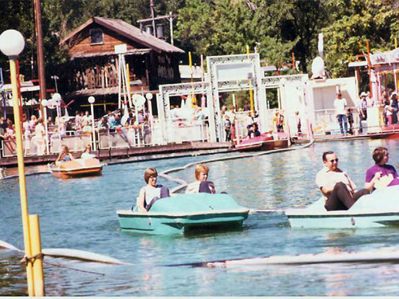 1972 view of the ride with Haunted Shack and the European Carousel visible in the background. Photo courtesy of Lagoon