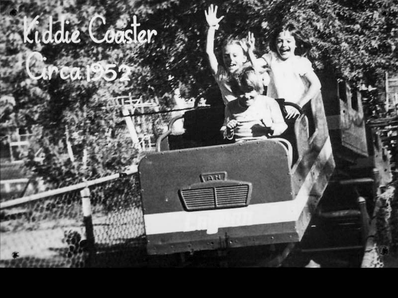 Incorrectly dated photo from Lagoon's History Wall, most likely from the 1970s.