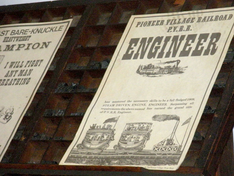 One of the old PVRR engineer certificates that used to be personalized for guests in the Print Shop. Photo: B. Miskin