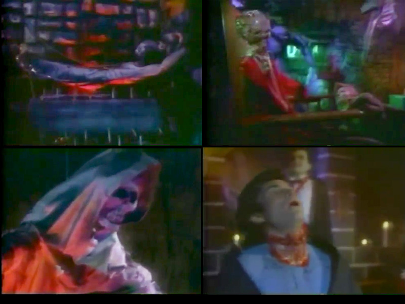 Screen captures from the episode of Werewolf filmed at Dracula's Castle in 1987,
