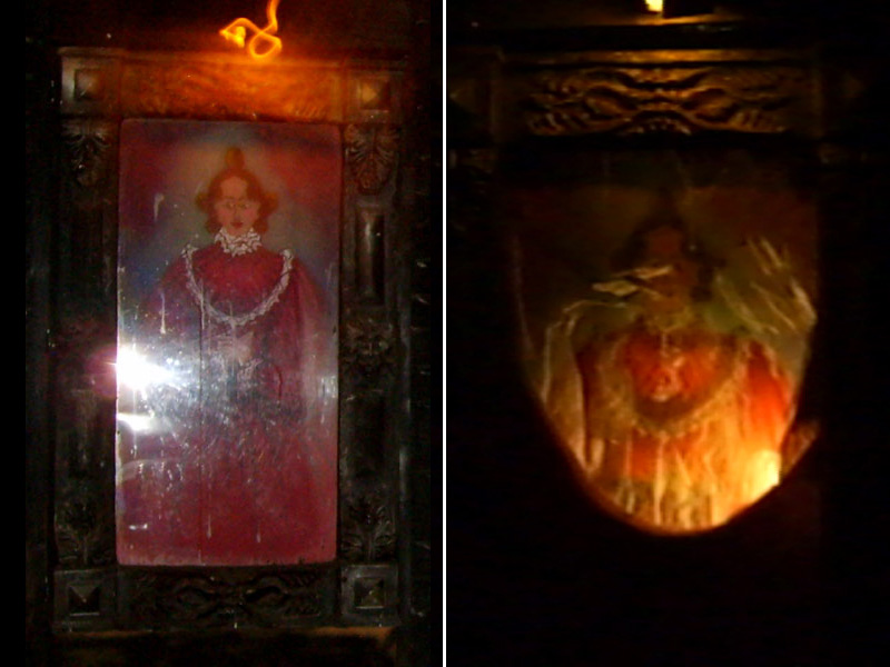 Portrait at the end of the first hallway, before and after. Photos: B. Miskin