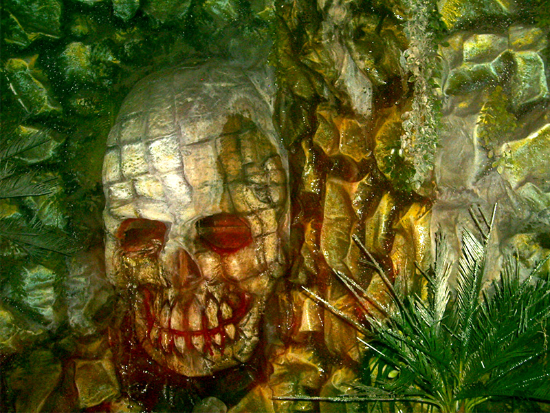 The skull pond is one of the original Bill Tracy elements that still exists. Photo: B. Miskin