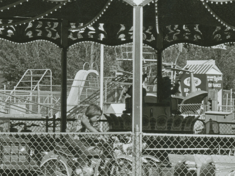 Hi-Land Playland, visible beyond the European Carousel, in 1977. Photo courtesy of Deseret News