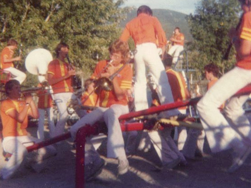 Lagoon Show Band performing on the Playland equipment, 1978. Photo: Gary Ogden