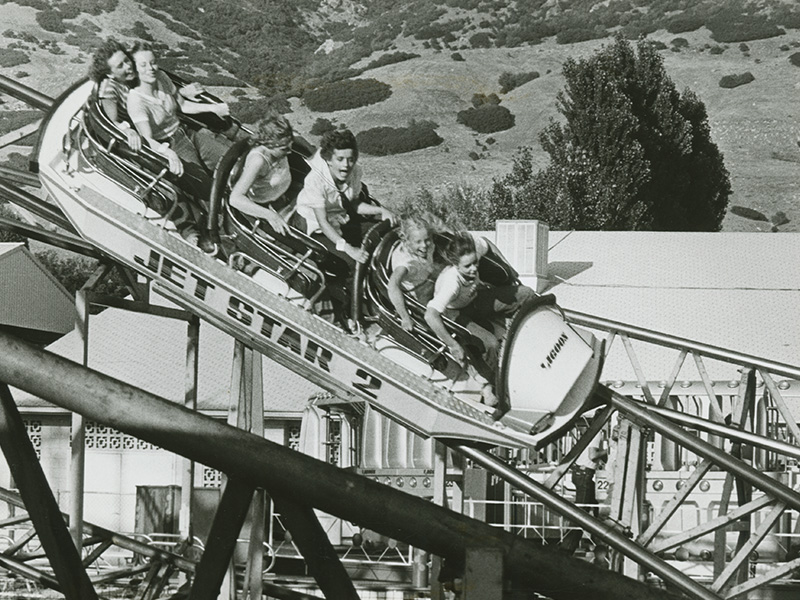 Jet Star 2 (with UFO visible behind the ride) in 1982. Photo courtesy of Deseret News