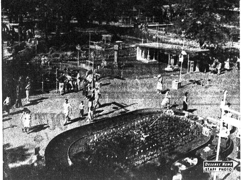 Aerial photo of Baby Boats and Speedway, Jr., 1957. Photo: Deseret News
