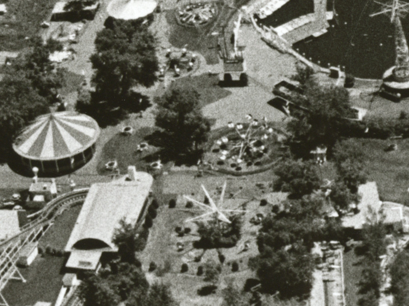 1972 aerial photo showing the Octopus moved slightly south to its final location. Photo courtesy of Deseret News