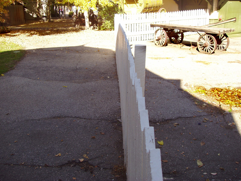 On the pathway to the Dern Barn / Telephone Museum, you can easily see where the tracks were paved over after the ride closed. Photo: B. Miskin