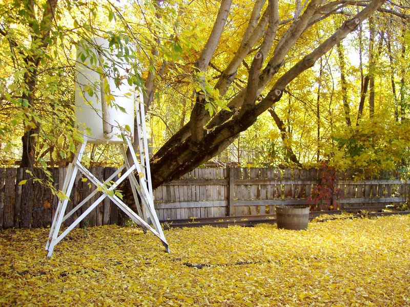 The railyard and water tower in Fall 2005. Photo: B. Miskin