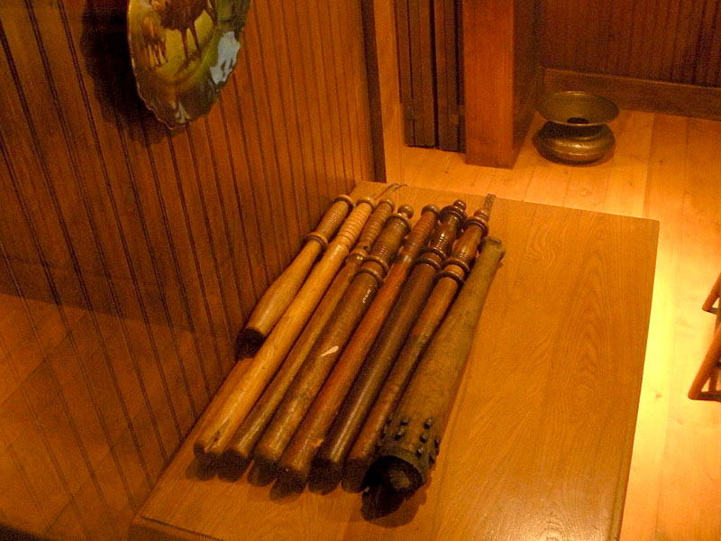 A collection of billy clubs. Photo: B. Miskin