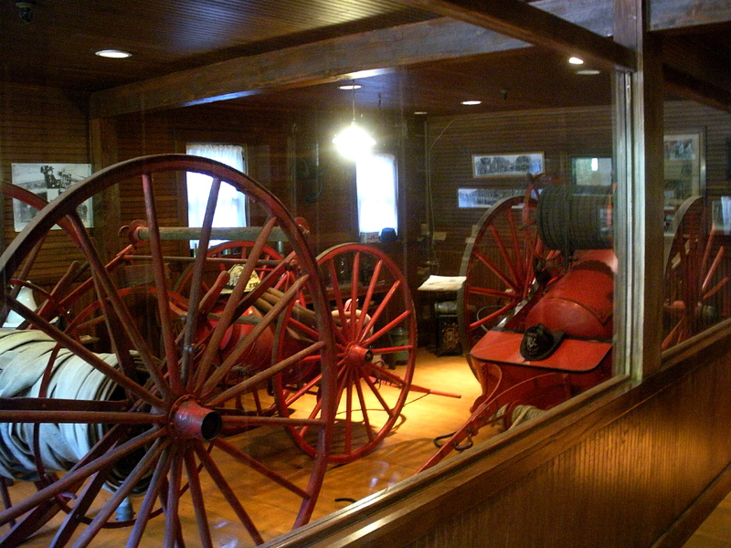 Fire hose carts used by early fire brigades. Photo: B. Miskin