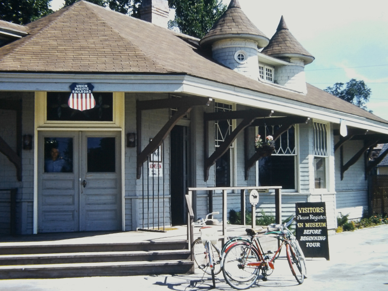Kaysville train station in Pioneer Village, Salt Lake City in 1962. Photo: K. Heaps