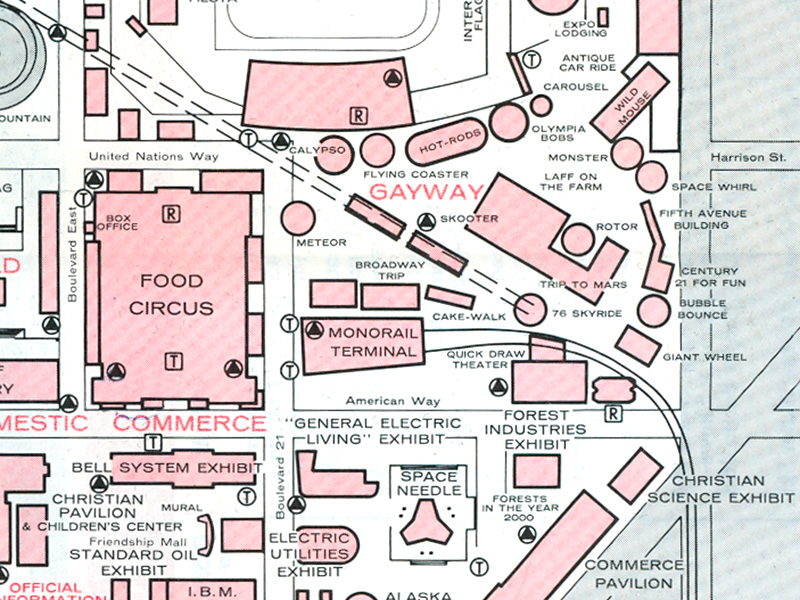 Guide map to the fair. Wild Mouse is at the top right.