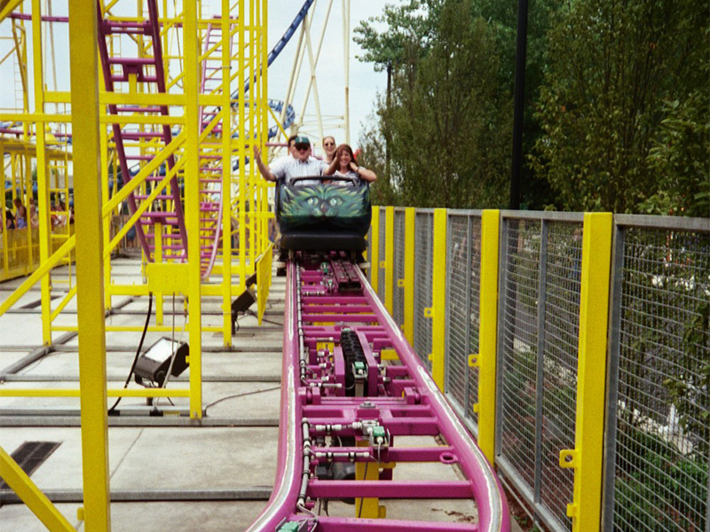 Final brake run on Wild Mouse, 1998. Photo: F. Miskin
