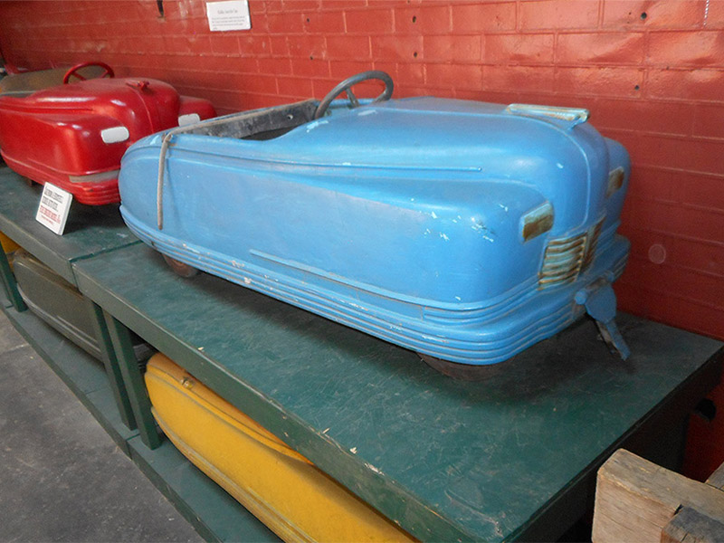 Examples of Kiddie Auto vehicles in the Allan Herschell museum in New York. Photo: B. Miskin
