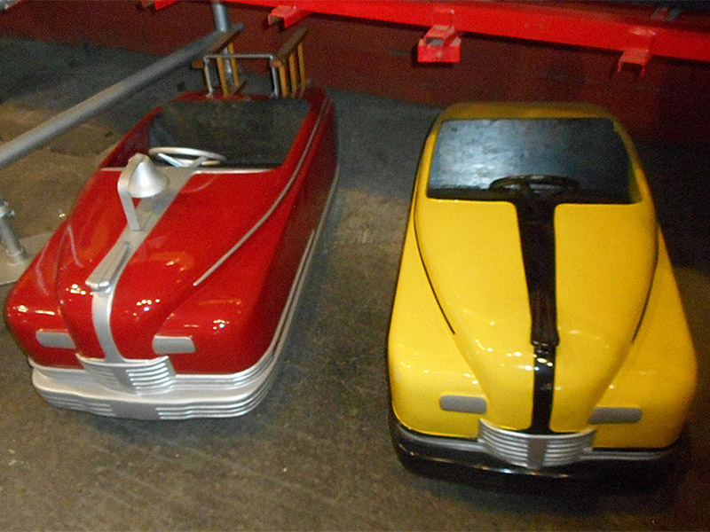 Examples of Kiddie Auto vehicles in the Allan Herschell museum in New York. Photo: B. Miskin