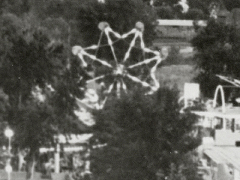 Rock-O-Plane facing north at the end of the Midway in 1963. Photo courtesy of Deseret News