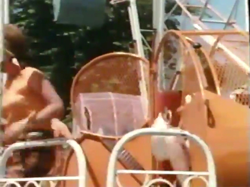 Guests unloading from Rock-O-Plane in the 1969 BYU film, Mirror, Mirror: You And Your Self Image.