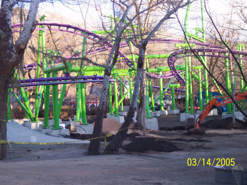 Construction progress photos from Lagoon's website, 2005.