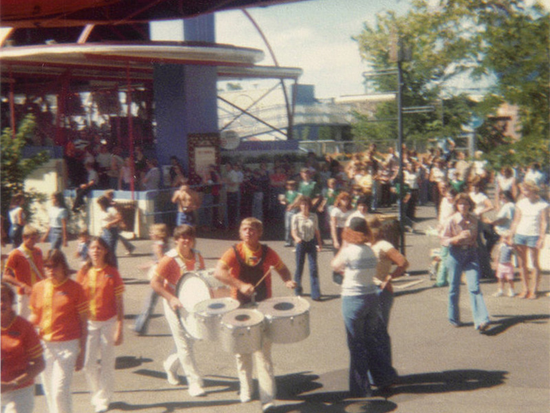The Lagoon Show Band performing in front Roller Coaster in the 1970s. Photo: Gary Thomas Ogden