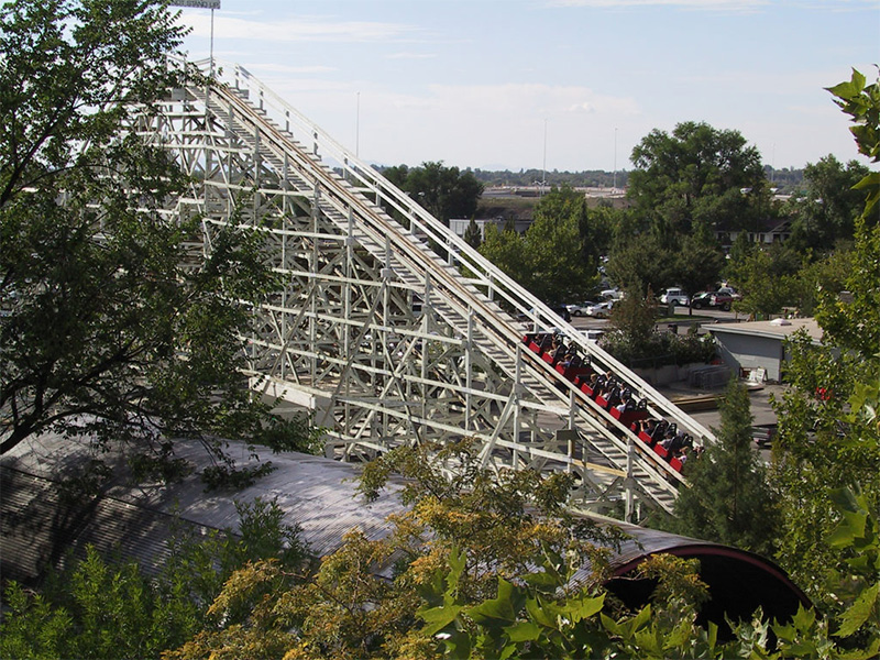 Lift hill as seen from the Sky Ride in 2004. Photo: Brian Reichow