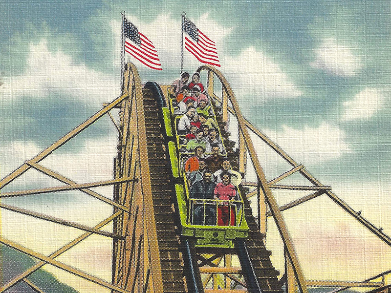 This Classic Wooden Roller Coaster is Manually Operated