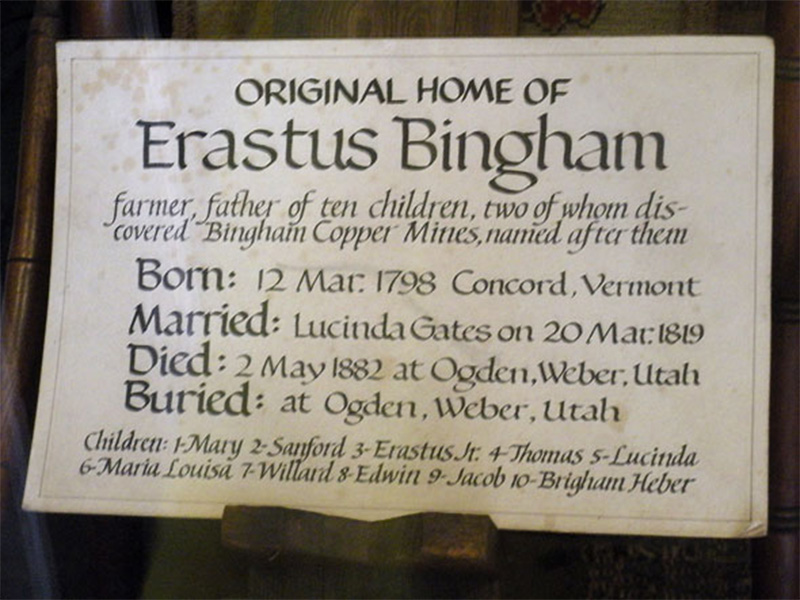 Information displayed inside the Bingham Cabin. Photo: B. Miskin