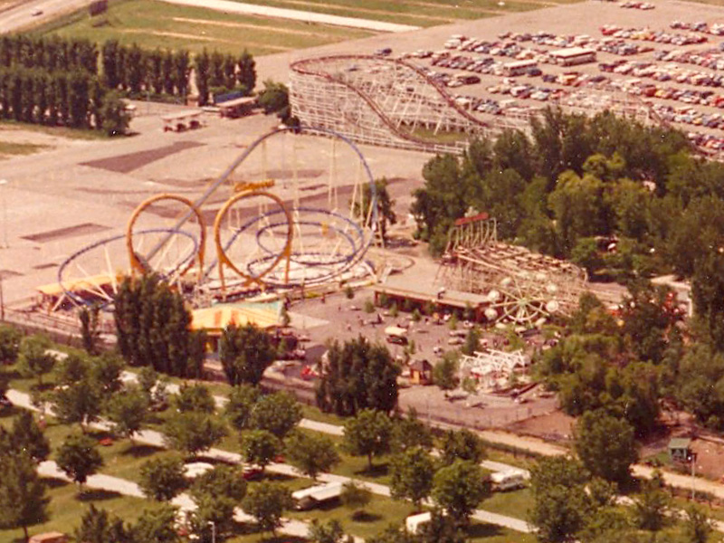 Aerial view looking northwest ca. 1984. Photo courtesy of Lagoon