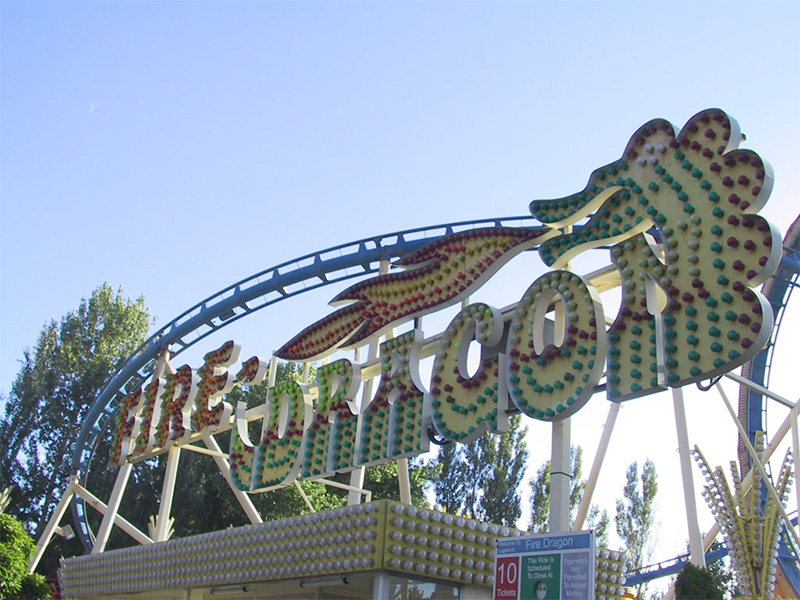 Fire Dragon sign on top of the entrance in 2004. Photo: Brian Reichow