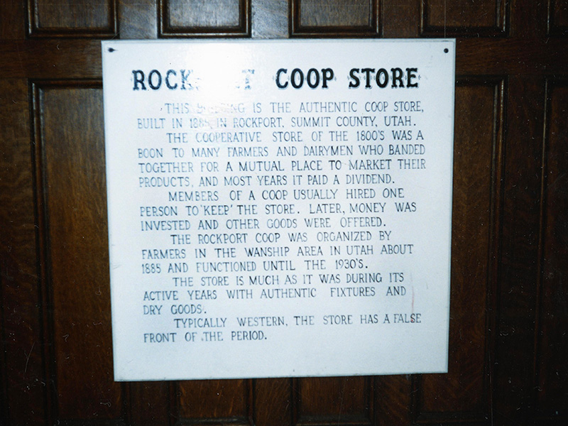 Informative sign inside the Co-Op around the 1980s or early '90s. Photo: University Of Utah