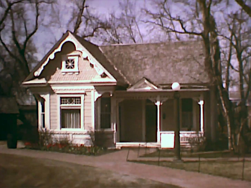 Frame from a 1980 film by Joseph L. Hatch showing the Gingerbread House at Lagoon.