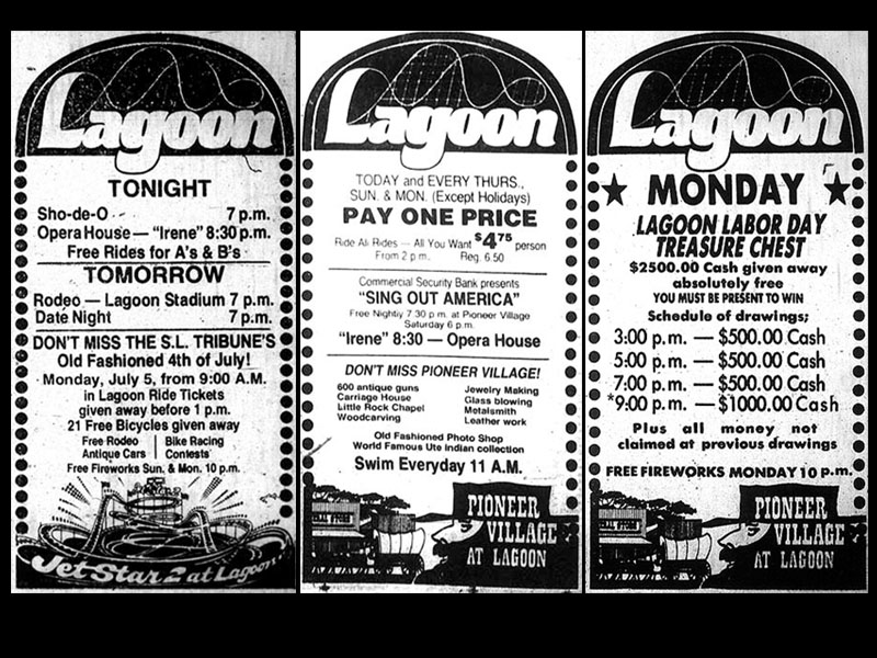 Lagoon ads from July & September 1976.