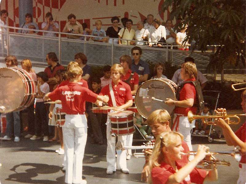 Lagoon Show Band performing in Disneyland, 1980. Photo: Lori Underwood Mace