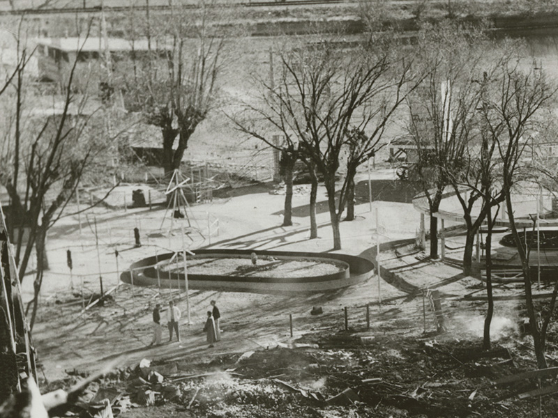 Baby Boats visible from the Roller Coaster after the major fire of 1953. Photo courtesy of Deseret News
