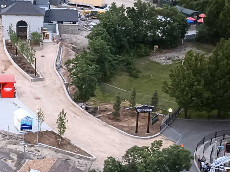 New walkway to Primordial through former Hydro-Luge ride enclosure, June 2023. Photo: B. Miskin