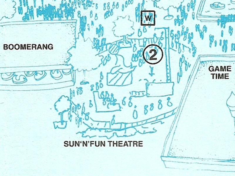 Sun 'N' Fun Theatre as shown on the 1988 park map.