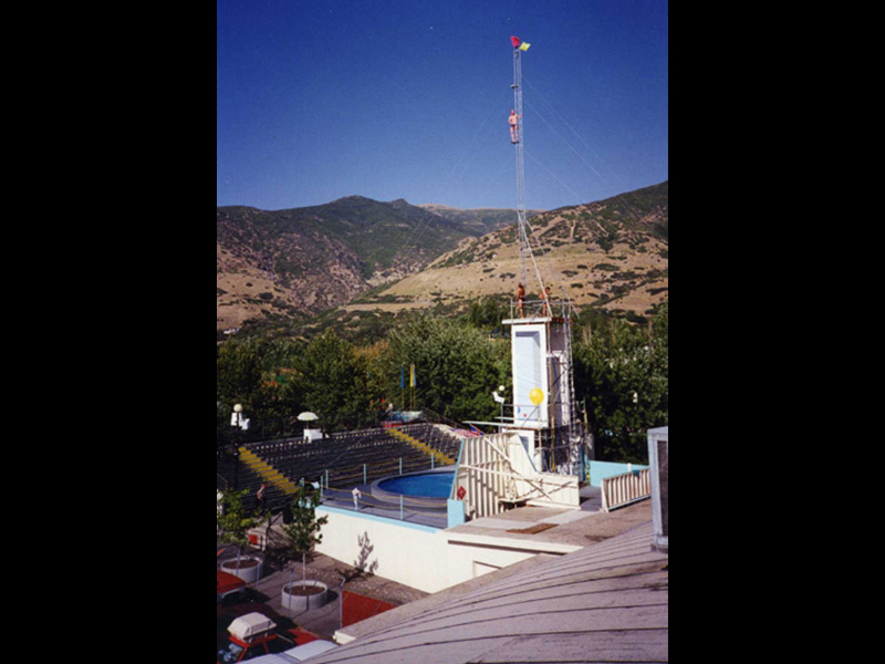 View of the Sun 'N' Fun Theatre from the top of the Game Time building, 1992. Photo: Brian Taylor