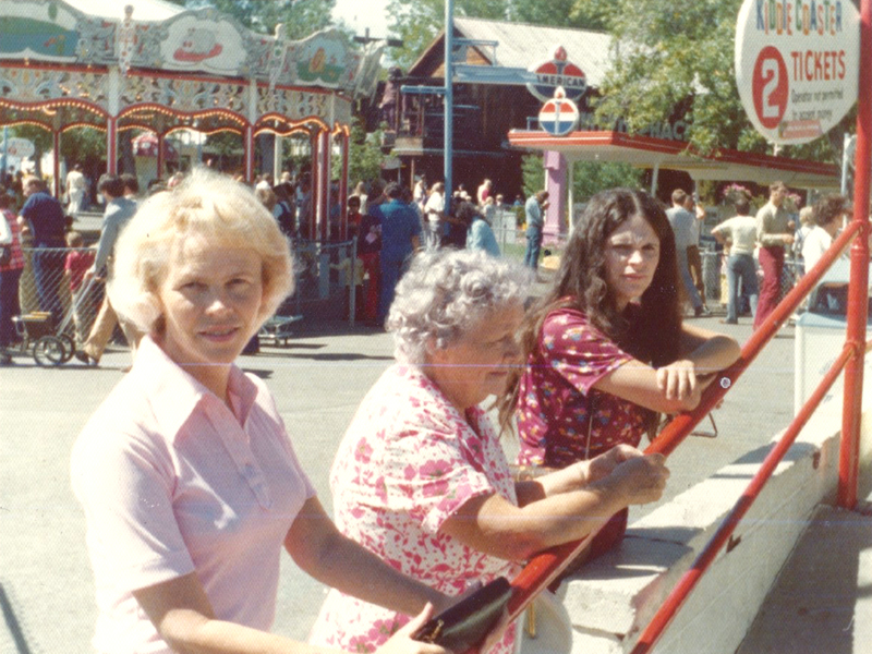 Waiting for kids to ride the Kiddie Coaster, August 1973. Photo: Eugene Price