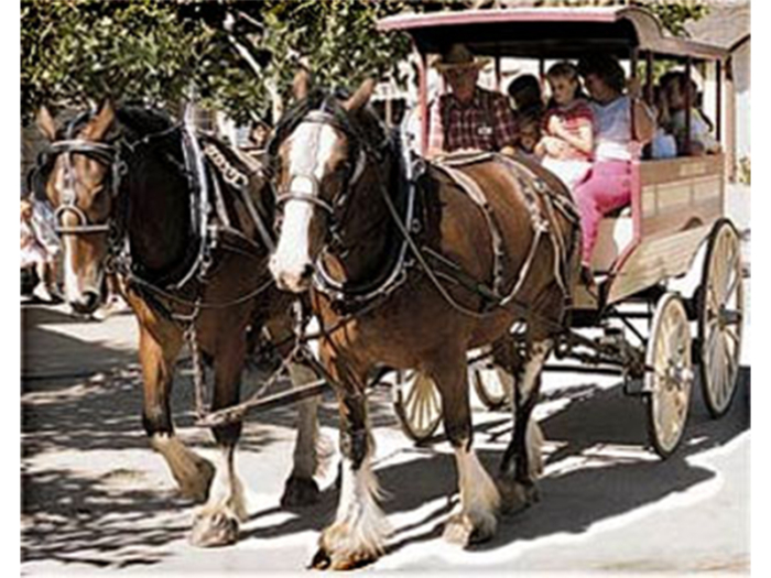 Promotional photo of the Stagecoach ride in the 1990s.