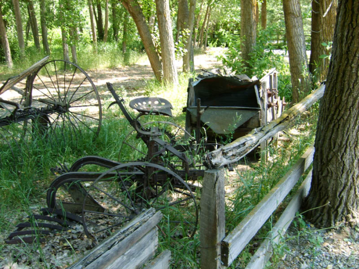 Old farm equipment seen along the Stagecoach ride path. Photo: B. Miskin
