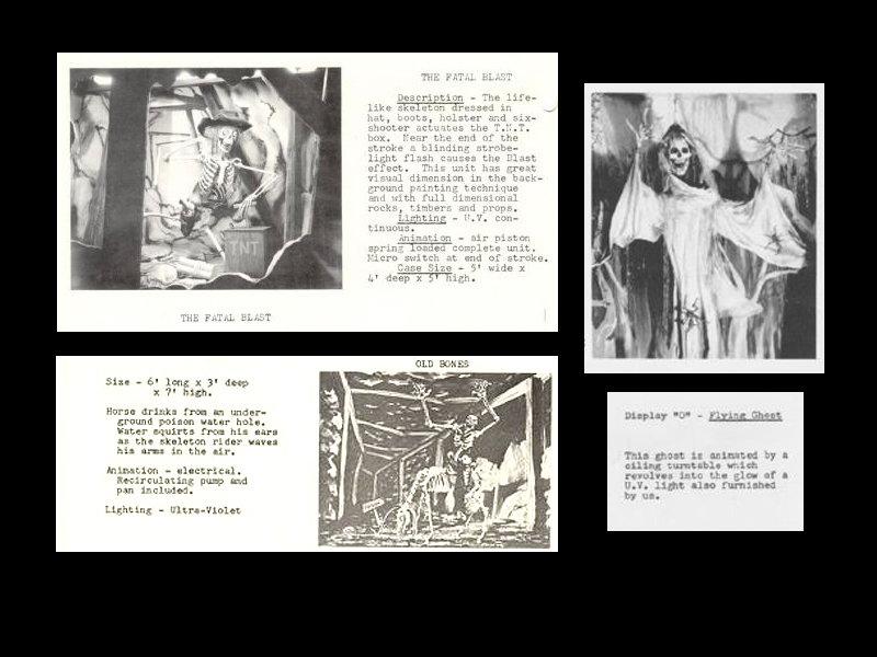 Elements from Dracula's Castle as shown in different catalogs from the manufacturer.