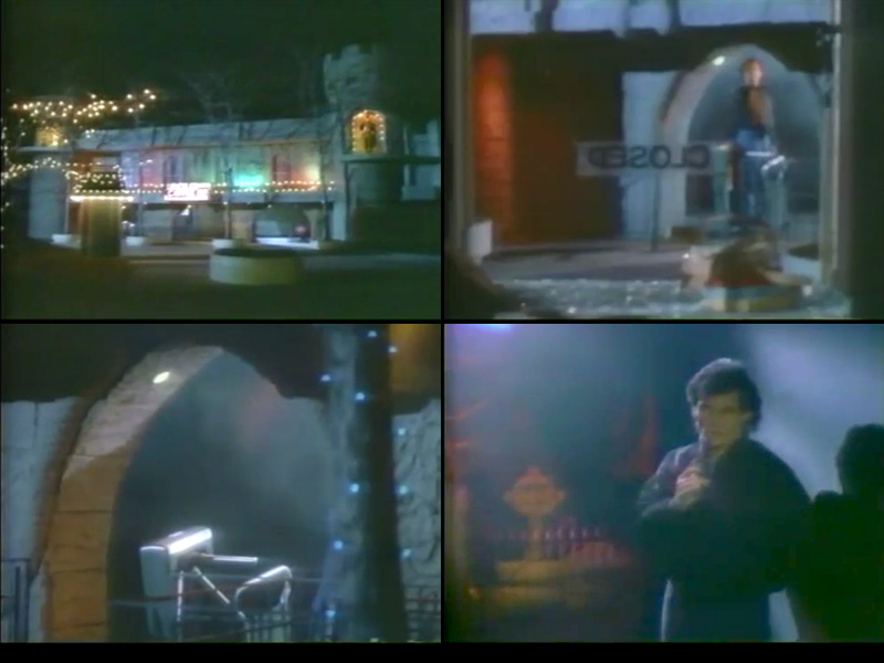 Screen captures from the episode of Werewolf filmed at Dracula's Castle in 1987.