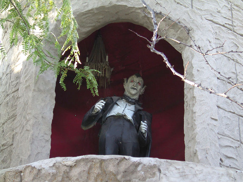 Dracula figure in the east tower, 2004. Photo: Brian Reichow