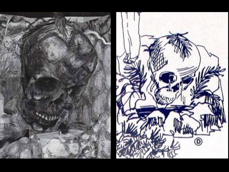 Skull pond element as shown in catalogs from the manufacturer.