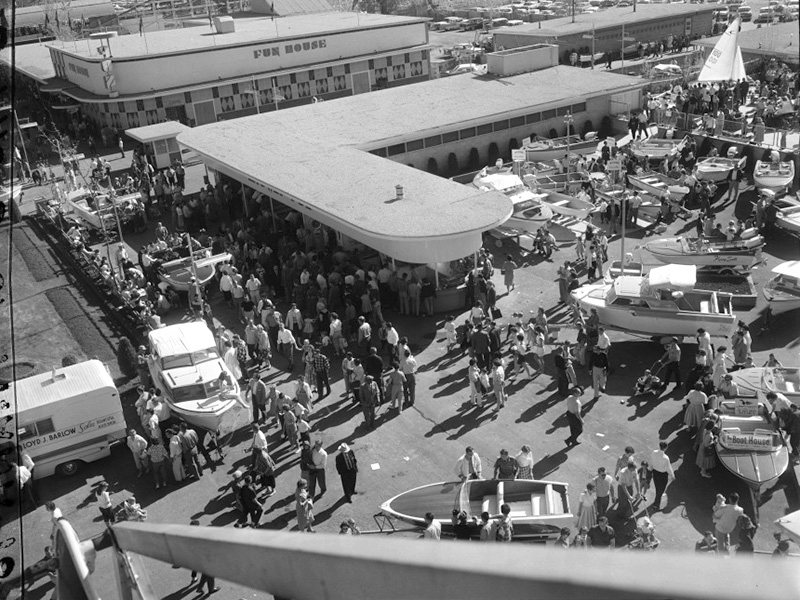 View from the top of the Ferris Wheel during a boat show in April 1960. Photo: Salt Lake Tribune
